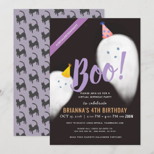 Convites Boo Party Halloween Virtual Birthday