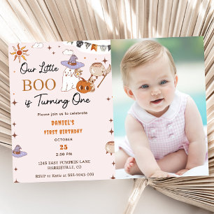Convites Boo Primeiro Aniversário Nosso Pequeno Boo Está Vi