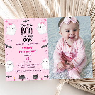 Convites Boo Primeiro Aniversário Nosso Pequeno Boo Está Vi