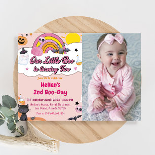 Convites Boo Segundo Aniversário Nosso Pequeno Boo Está Vir