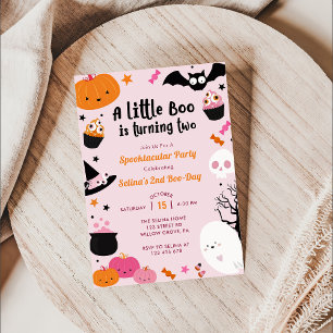 Convites Boo Segundo Aniversário Nosso Pequeno Boo Está Vir