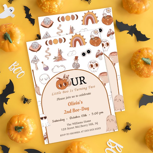 Convites Boo Segundo Aniversário Nosso Pequeno Boo Está Vir (Criador carregado)