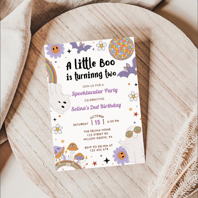 Convites Boo Segundo Aniversário Nosso Pequeno Boo Está Vir (Criador carregado)