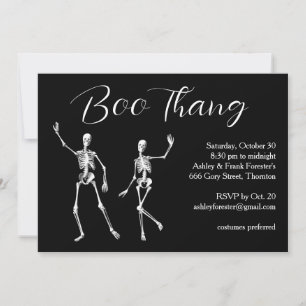 Convites Boo Thang Dancing Skeletons Festa de Halloween
