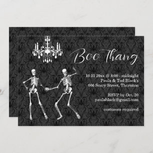 Convites Boo Thang Glamorous Skeletons Festa de Halloween