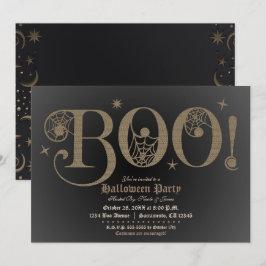 Convites BOO Traje Rústico Marrom Elegante Festa de Hallowe