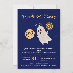 Convites Boo Trick ou Treine o Festa de Halloween