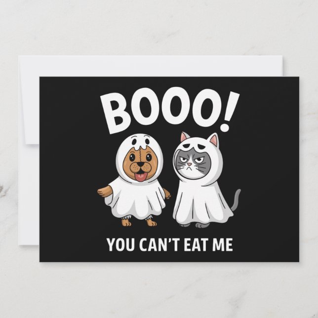 Convites Boo Você Não Pode Me Comer Cães E Gatos Funny Hall (Frente)