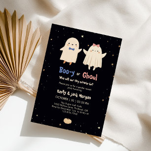 Convites Boo-y ou Ghoul Cute Halloween Fantasma Revelação d