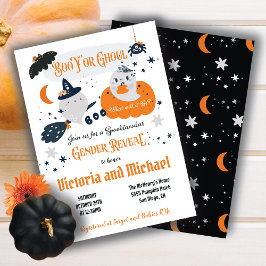 Convites Boo Y ou Ghoul Halloween Chá de fraldas Revelação