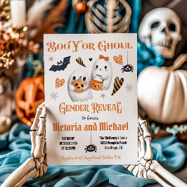 Convites Boo Y ou Ghoul Halloween Chá de fraldas Revelação
