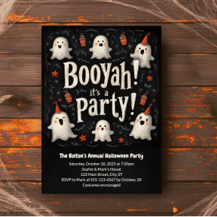 Convites Boo Ya Halloween Cute Fantasma Booyah Festa