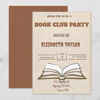 Convites Book Club Party Invitation – Cozy Reading Night