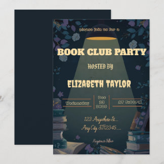 Convites Book Club Party Invitation – Cozy Reading Night