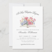 Book Watercolor Floral Bridal Shower
