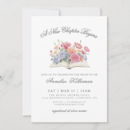 Convites Book Watercolor Floral Bridal Shower