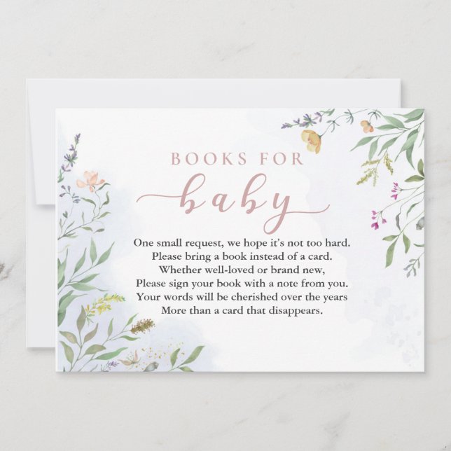 Convites Books for Baby Insert Card for Baby Shower (Frente)