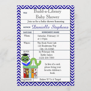 Convites Bookworm Baby Shower