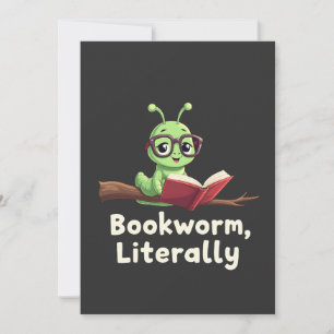 Convites Bookworm Literalmente Literário Livros Engraçados