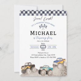 Convites Boom Crash Monster Truck Bash Invite