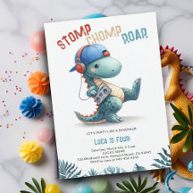 Boom Dinossaur Stomp Chomp Roar Boy Aniversário