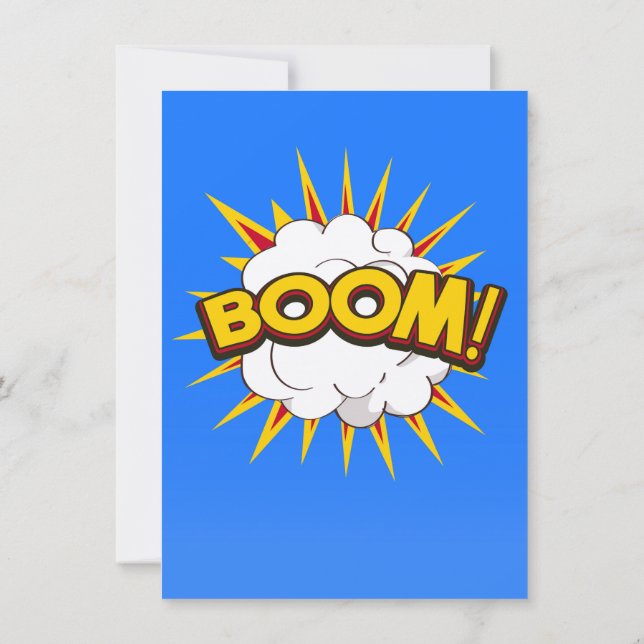 Convites Boom! Explosão de desenho animado (Verso)
