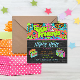 Convites Boombox Green Colorful Birthday, Princesa Fresca d