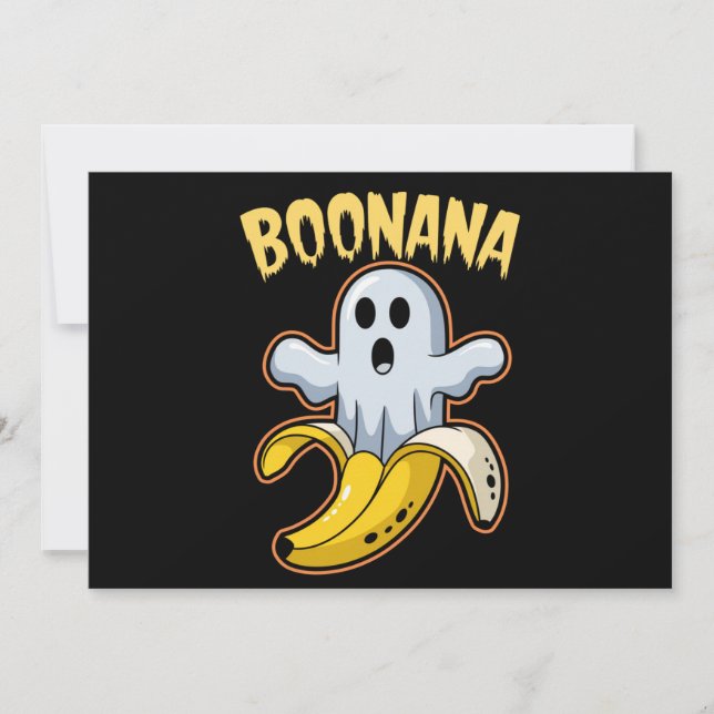 Convites Boonana Cute Ghost Banana Halloween (Frente)