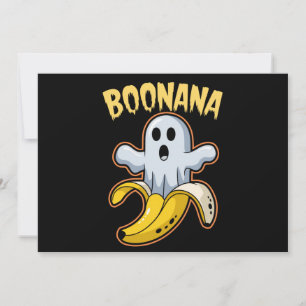Convites Boonana Cute Ghost Banana Halloween