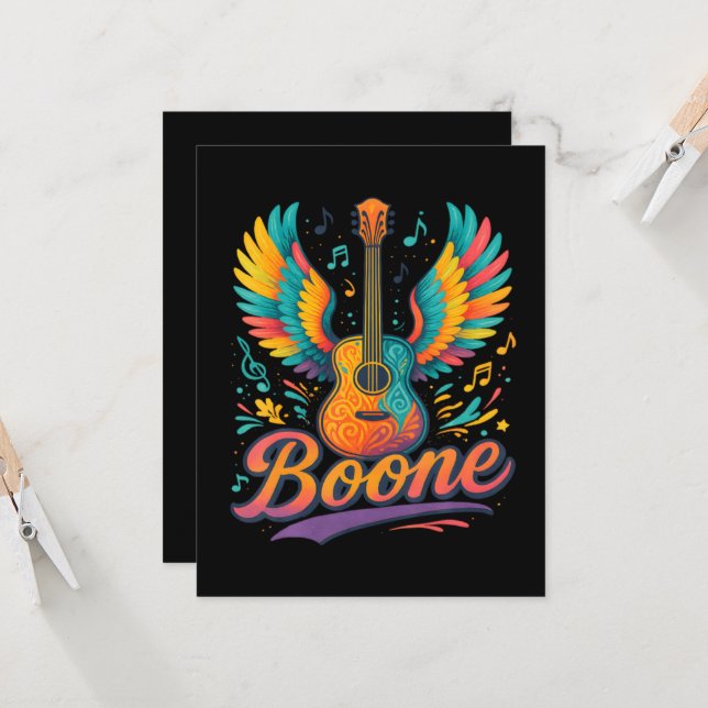 Convites Boone Guitar (Frente/Verso In Situ)