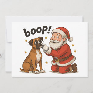 Convites Boop Natal Papai Noel Boxer Nariz Amante de Animai
