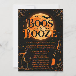 Convites Boos and Booze Adult Halloween Party
