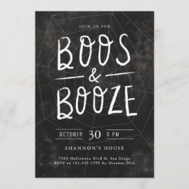 Convites Boos e Booze Chalk - Festa de Halloween