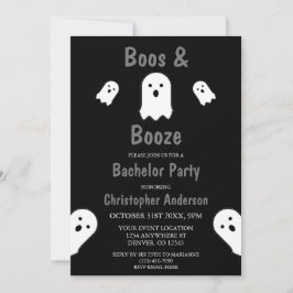 Convites Boos e Booze Festa de Despedida de Halloween