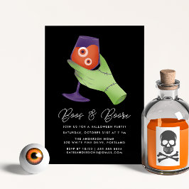 Convites Boos e Booze Zombie Halloween Festa Cocktail