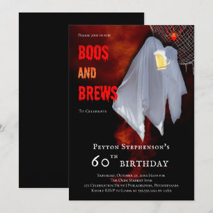 Convites Boos e Brews Fantasma na 60ª Festa de aniversário 
