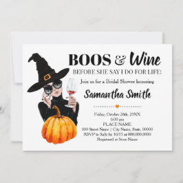 Convites Boos e vinho antes de fazer chá de panela de hallo