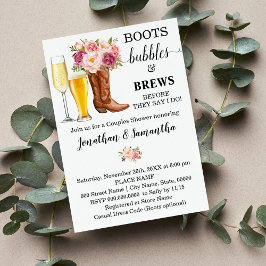Convites Boot Bolhas e quebra flores cor-de-rosa chá