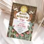Convites Boot Scootin' Boogie Disco Cowgirl aniversário de<br><div class="desc">Boot Scootin' Boogie Disco Cowgirl aniversário de 30 anos Convite Elegante Texas Cactus Wood Adulto Mexicano Convite Enfeites de natal Floral Western Cowboy & Southwestern Aniversário</div>