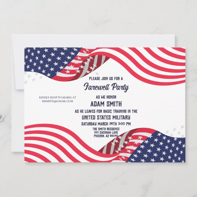 Convites Bootcamp Militar norte-americano indo embora do Co (Frente)