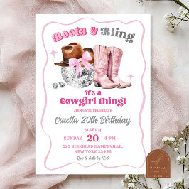 Convites Boots and Bling Birday, Garota do Espaço Rosa e Bl