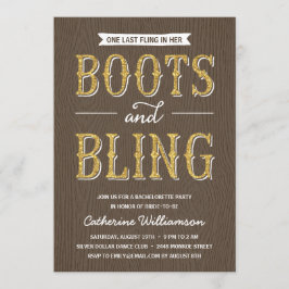 Convites Boots and Bling | Festa de solteira de aspecto bri