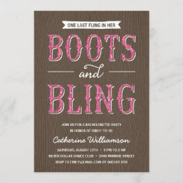 Convites Boots and Bling | Festa de solteira de aspecto bri