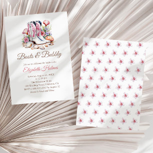 Convites Boots and Bubble Costal Cowgirl Chá de panela Invi