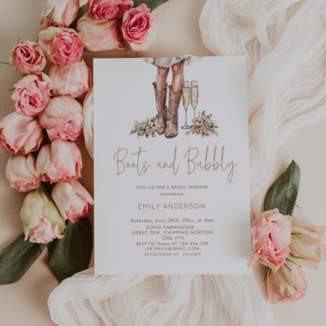 Convites Boots and Bubble Country Chá de panela (Criador carregado)