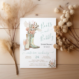 Convites Boots and Bubble Western Cowgirl Chá de panela