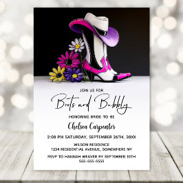 Convites Boots and Bubbly Bridal Shower