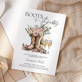 Convites Boots and Bubbly Rustic Western Bridal Shower