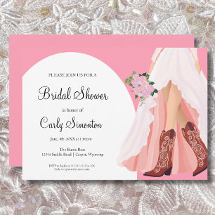 Convites Boots do Cowboy e Chá de panela de vestidos de cas