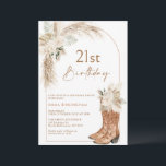 Convites Boots Floral aniversário de 21 anos do Boho Beige<br><div class="desc">Aniversário de 21 anos de Convite para Boots Floral Boots do Moderno Boho Beige Boot Boho com convite para o aniversário de botas de vaquinha, adoráveis arranjos florais beige, rumo à caligrafia moderna e forma arquitetada. Ideal para alguém que procura por um convite de 21 anos para a boêmia de...</div>